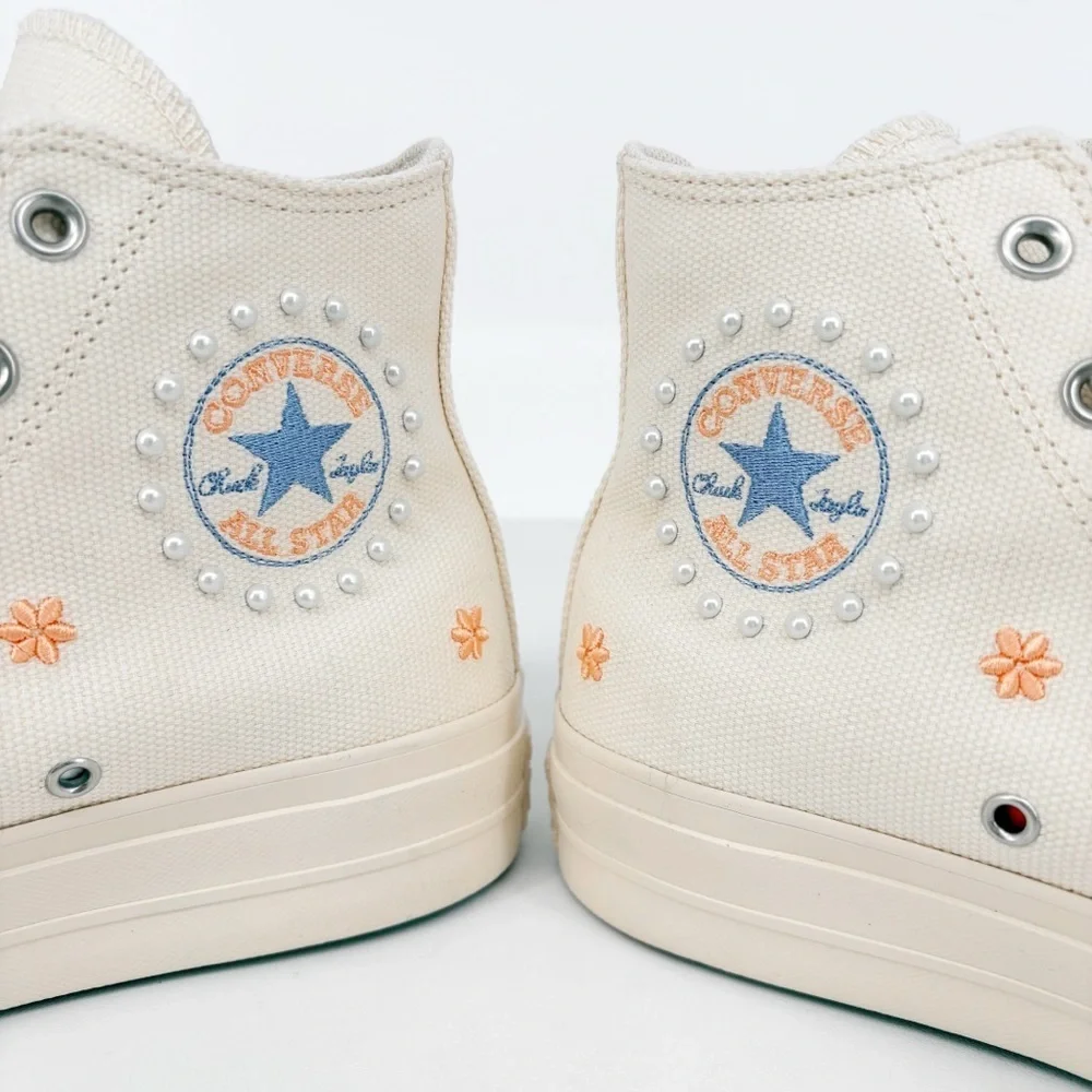 CONVERSE Chuck Taylor All Star Lift Platform Hi Pearls Cream Sneakers 10
